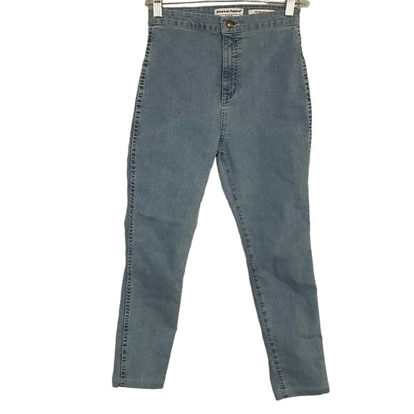 American Apparel Denim The Easy Jean Light Blue Wash Stretch High Waist sz Small - Picture 2 of 10